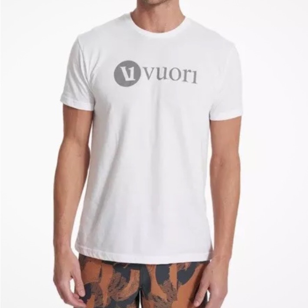 Vuori White Short Sleeve Tee Minimalist Design